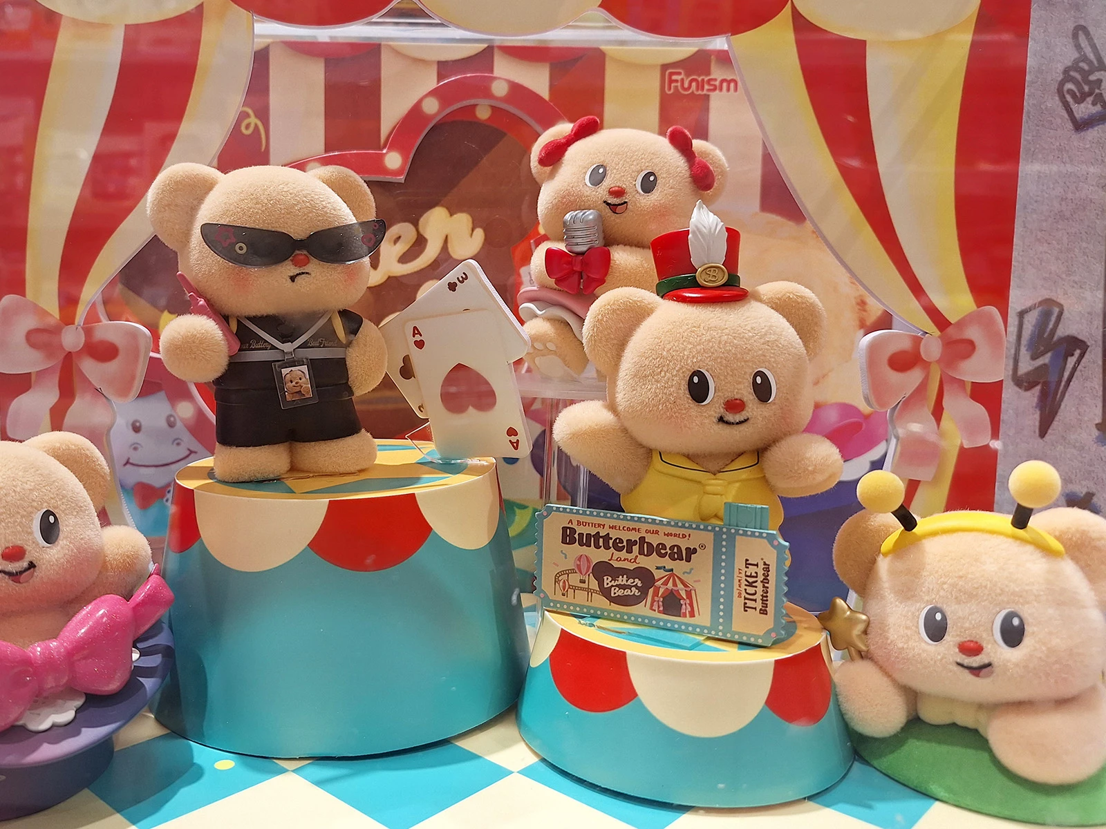 Cute Flocked Teddy Bear Custom Action Figures