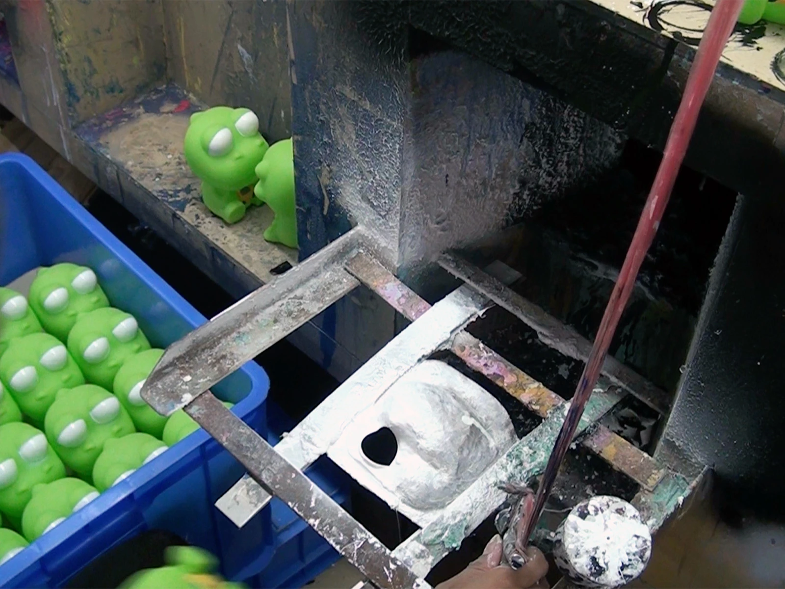 painting process in custom vinyl figure