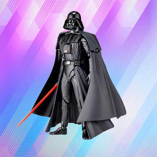 The action figure Darth Vader, the Dark Lord of the Sith from Star Wars