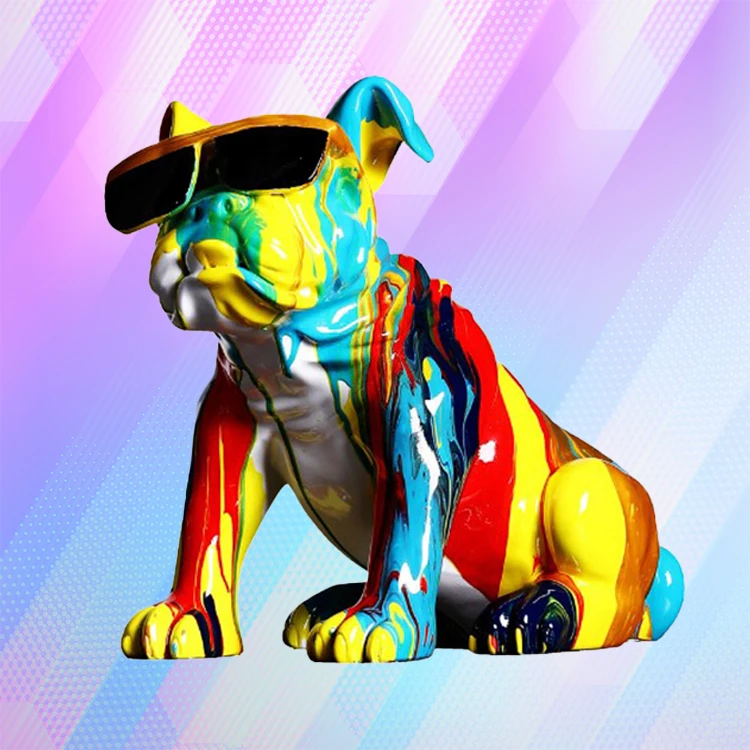 Colorful Ceramic French Bulldog Ornament