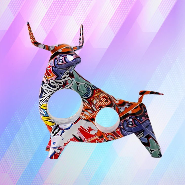 creative graffiti - painted cow ornament