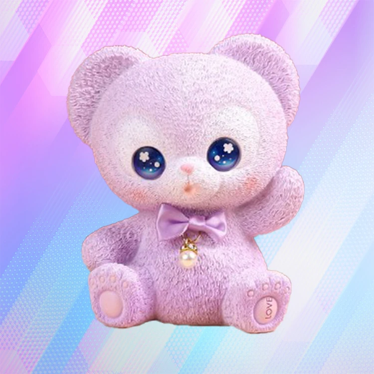 purple Little Fox Piggy Bank from the Qiqi and Nana Series