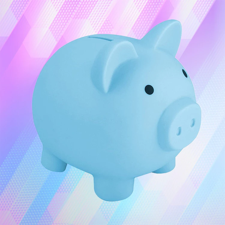 Cute Blue Piggy Bank