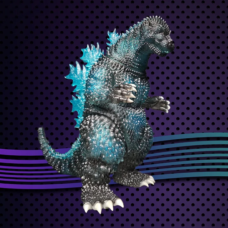 Blue - black translucent sofubi Godzilla