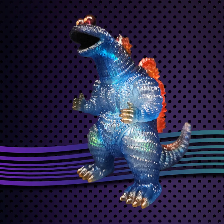 Large - sized Soft Vinyl Godzilla Monster, Blue Translucent