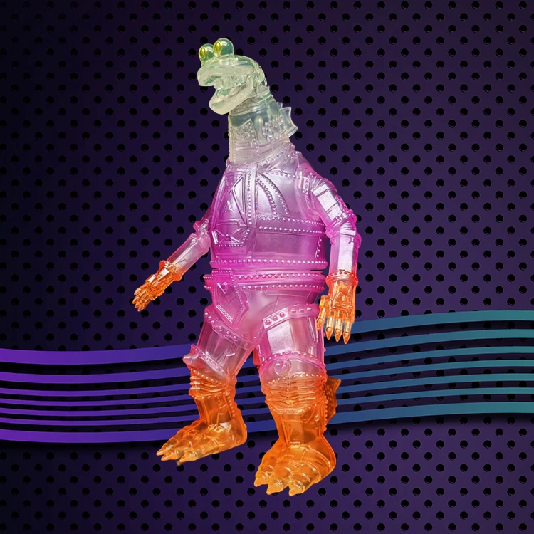 Transparent orange - red gradient sofubi toy