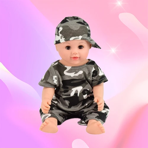 Vinyl doll boy with a hat